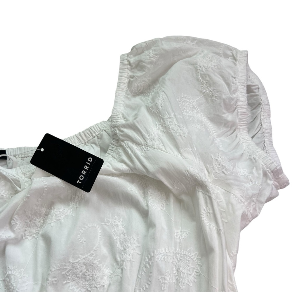 Torrid NWT 4X Elegant Midi Embroidered Voile White Dress Casual Wedding - Picture 8 of 16
